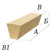  клин шамотный шак №47 огнеупорный ребровый (двусторонний и односторонний)